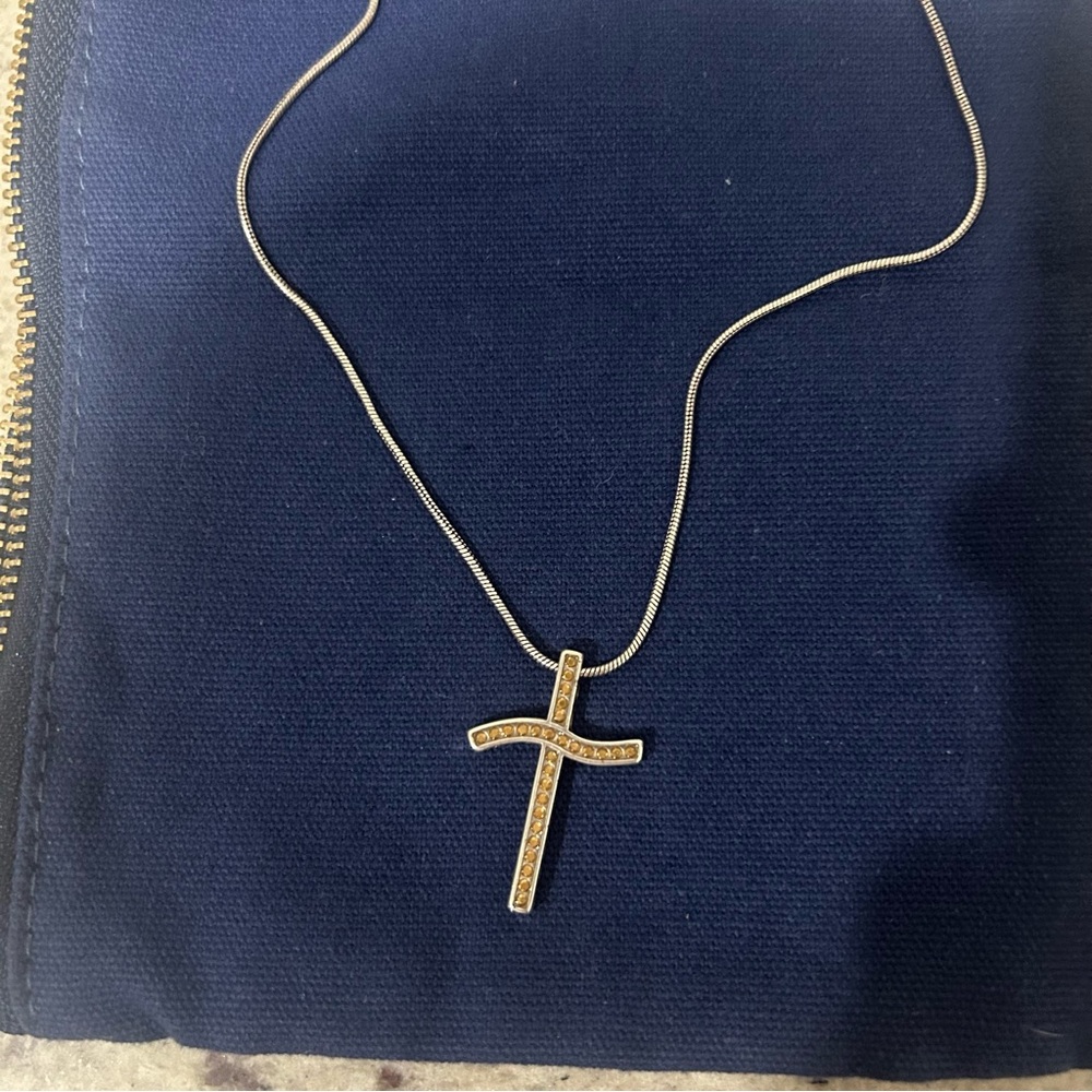 Brighton Silver/Gold Cross Necklace NWT